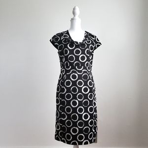 Merona Scoop Neck Cowl Black and White Sheath D…